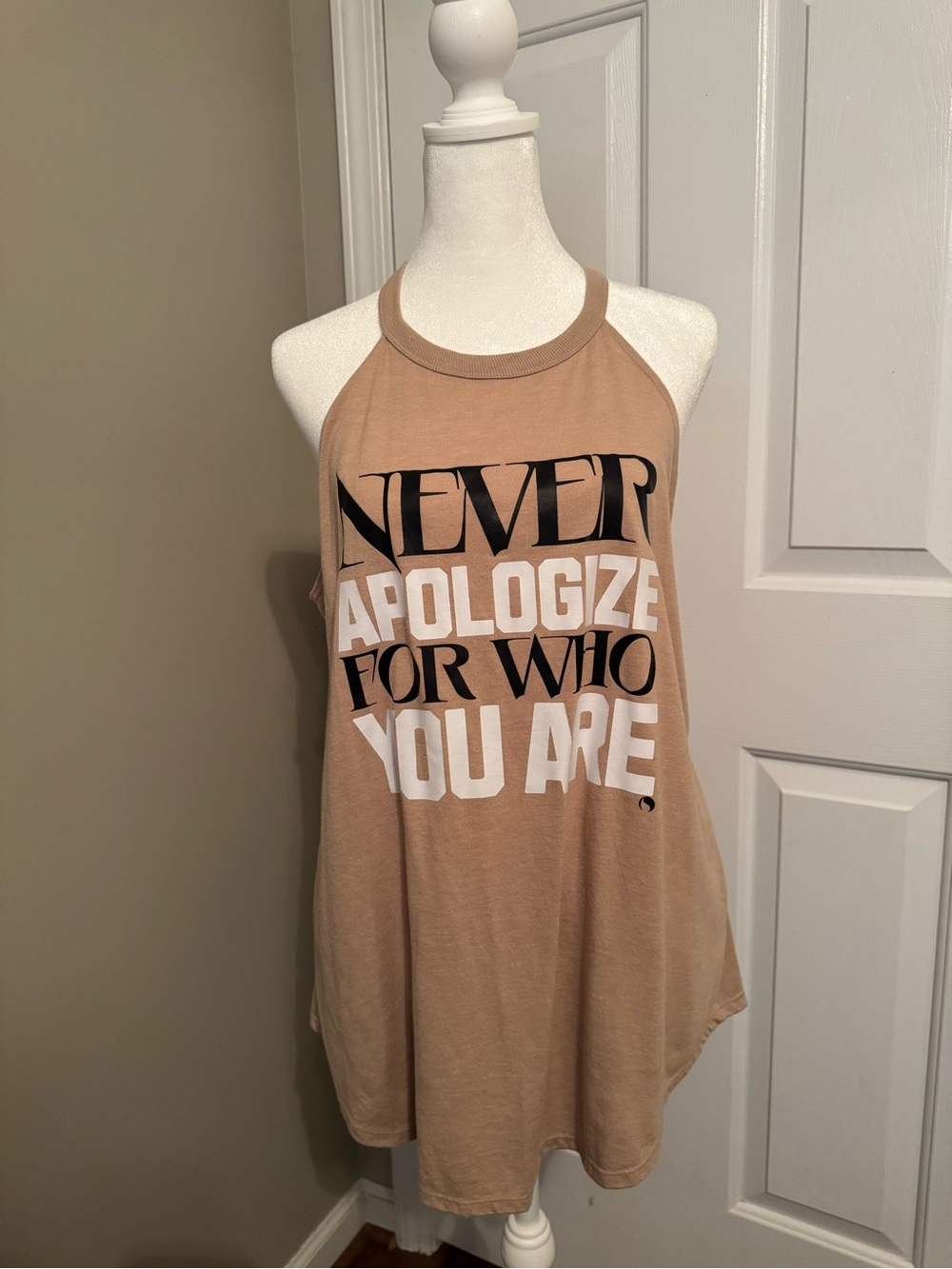 Set of two Tan Graphic Rocker Tanks
